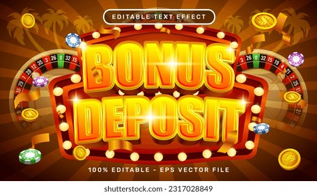 3D-Bonus-Texteffekt und bearbeitbarer Texteffekt	