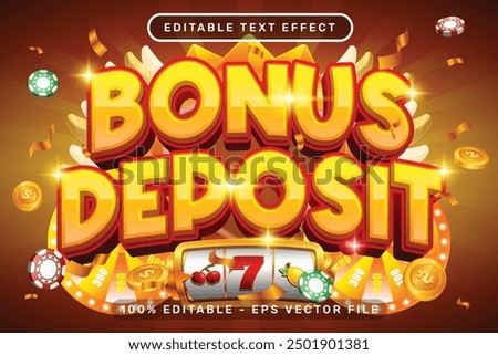bonus deposit 3d text effect and editable text effect with light background