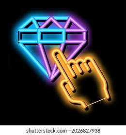 Bonus Diamond Selection Neon Leuchtzeichen Vektorgrafik. Leuchtendes Symbol Bonus Diamond Selection Zeichen. transparente Symbolillustration