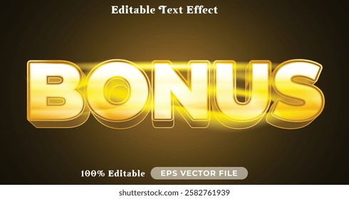 bonus editable text effect modern color shiny. bold Text style effect