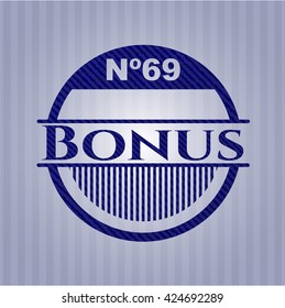 Bonus emblem with denim texture