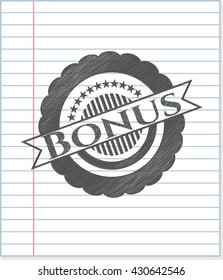 Bonus emblem with pencil effect
