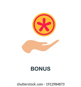 Bonus flat icon. Color simple element from customer loyalty collection. Creative Bonus icon for web design, templates, infographics and more