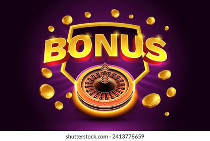 Bonus fortune icons, slot sign machine, night Vegas. Vector illustration