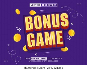 bonus game editable text, font effect, 3d text for title