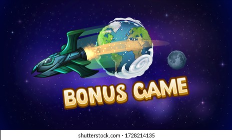 Bonus game screen for slot game. Vector illustration