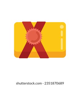 Bonus gift icon flat vector. Present box. Open package isolated
