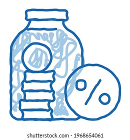 Bonus Glass Jar sketch icon vector. Hand drawn blue doodle line art Bonus Glass Jar sign. isolated symbol illustration