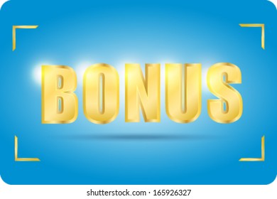 Bonus  in gold  font.