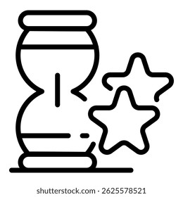 Bonus hourglass icon. Outline bonus hourglass vector icon for web design isolated on white background