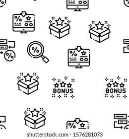 Bonus Hunting Seamless Pattern Vector Thin Line. Illustrations