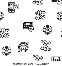 Bonus Hunting Seamless Pattern Vector Thin Line. Illustrations