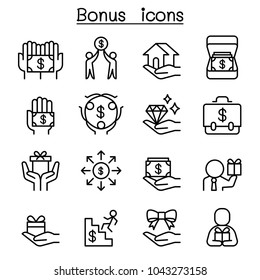 Bonus icon set in thin line style