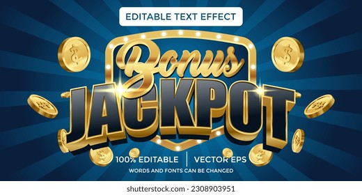 bonus jackpot 3d Editable text effect