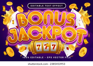 bonus jackpot text effect and editable text effect