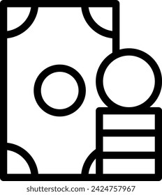 Bonus key performance indicator icon with black outline style. bonus, money, promotion, win, symbol, business, prize. Vector Illustration
