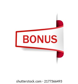 Bonus label banner. Special offer. Flat vector.