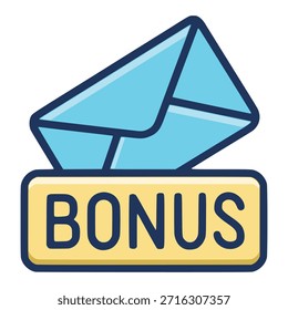 Bônus de correio presente recompensa vetor de cor plana modelo de ilustração design