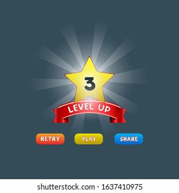 Bonus medals for design project, ui, casino banner. Game vector element. Level bonus cartoon achievement screen game icon. Vector interface GUI, mobile or web game