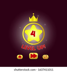 Bonus medals for design project, ui, casino banner. Game vector element. Level bonus cartoon achievement screen game icon. Vector interface GUI, mobile or web game