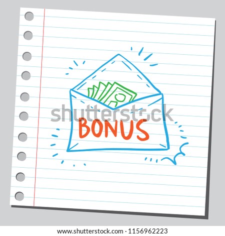 Bonus money in envelope