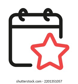 Bonus monthly, daily and weekly icon. Gift and Calendar, line or outline vector illustration