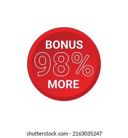 Bonus more percentage button sign icon vector 