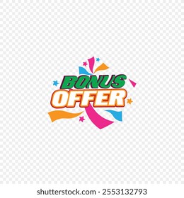 Diseño de Vector de etiqueta de oferta de bonificación

