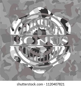 Bonus on grey camouflage pattern