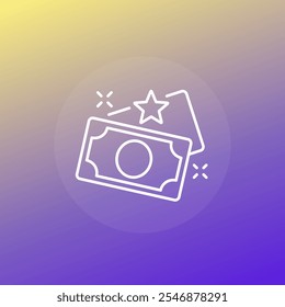 bonus payout or benefit icon, line vector