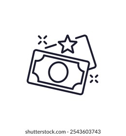 bonus payout, benefit line icon