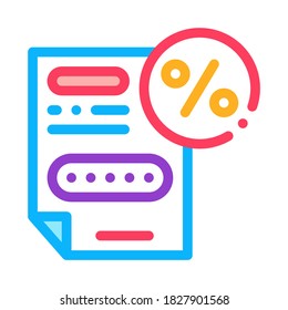 Bonus Percentage Document Icon Vector. Outline Bonus Percentage Document Sign. Isolated Contour Symbol Illustration