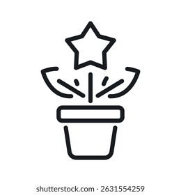 Bonus plant pot vector outline icon