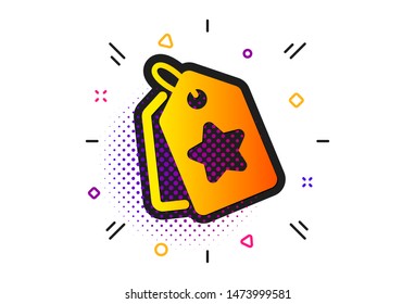 Bonus points. Halftone circles pattern. Loyalty star tags icon. Discount program symbol. Classic flat loyalty tags icon. Vector