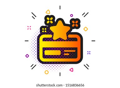 Bonus points. Halftone circles pattern. Loyalty card icon. Discount program symbol. Classic flat loyalty card icon. Vector