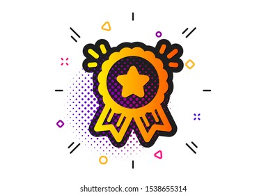Bonus points. Halftone circles pattern. Loyalty award icon. Discount program symbol. Classic flat loyalty award icon. Vector
