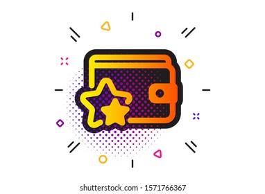 Bonus points. Halftone circles pattern. Loyalty program icon. Discount wallet symbol. Classic flat loyalty program icon. Vector