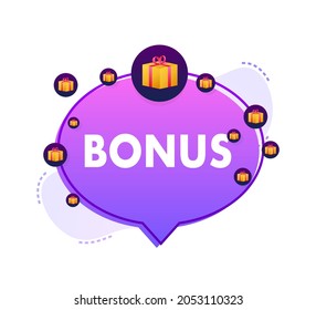 Bonus for promotion design. Surprise banner. Discount banner promotion template. Web template for marketing promo design. Vector stock illustration.