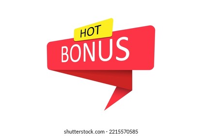 Bonus. Banner rojo, puntero, pegatina, etiqueta o burbuja de voz para aplicaciones, sitios web e ideas creativas. Diseño de vectores
