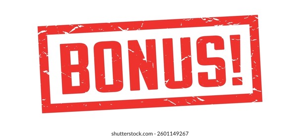 Bonus red stamp on white or transparent background