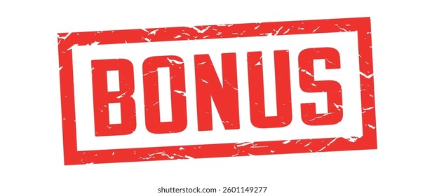Bonus red stamp on white or transparent background