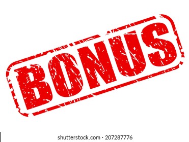 Bonus red stamp text on white
