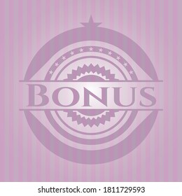 Bonus retro style pink emblem. Conceptual design.
