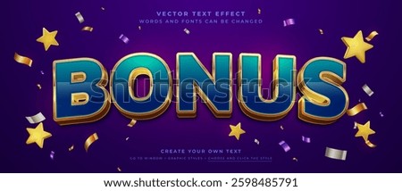 Bonus Rewards Celebration Text Effect, Vector graphic styles