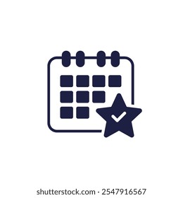 Bonus schedule, monthly reward icon with calendar