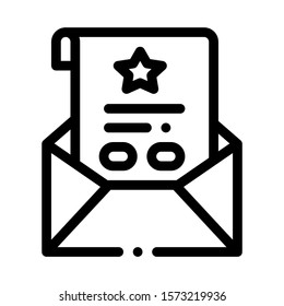 Bonus Sheet Letter Icon Vector. Outline Bonus Sheet Letter Sign. Isolated Contour Symbol Illustration