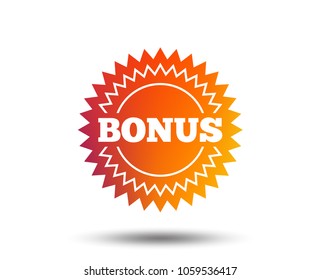 Bonus sign icon. Special offer star symbol. Blurred gradient design element. Vivid graphic flat icon. Vector