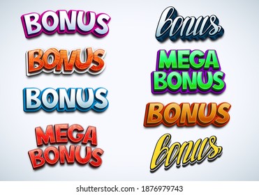 Bonus signs set. Vector illustration.