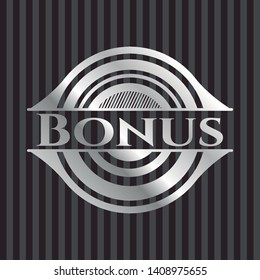 Bonus silvery badge or emblem. Vector Illustration. Mosaic.