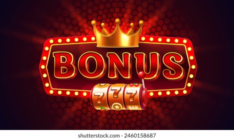 Bonus slots icons, slot sign machine, night Vegas. Vector illustration